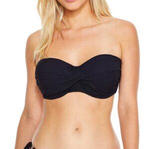 Fantasie Ottawa Twist Underwire Bandeau Bikini Top Black 32G